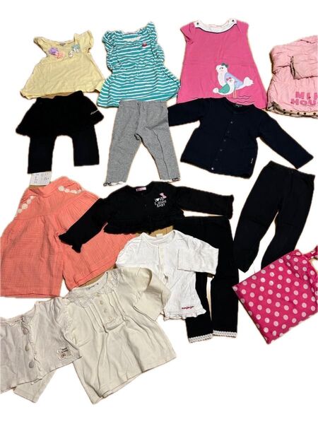 ベビー服 女の子 まとめ売り 90cm 95 サイズ 15点 ワンピース スパッツ 長袖カットソー
