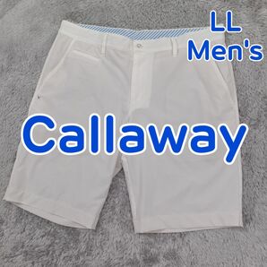 Callaway キャロウェイ ゴルフ ハーフパンツ ショートパンツ 白色 吸汗速乾ドライ ストレッチ メンズ LL