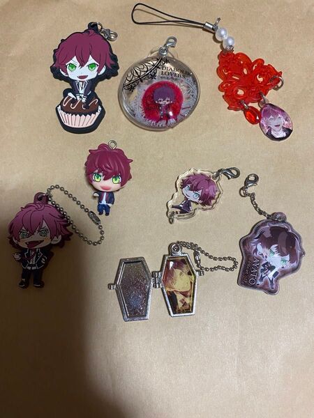 難あり ディアラバ DIABOLIKLOVERS まとめ売り 逆巻アヤト キーホルダー ラバスト チャームなど