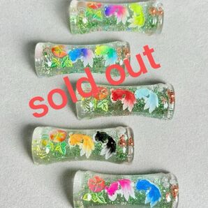 sold out 箸おき 金魚5色 グリーンラメ No.85