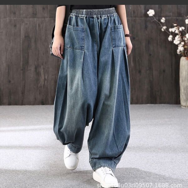 サルエル オーバーサイズ デニムパンツ サルエルパンツ ゆるパンツ ウォッシュ