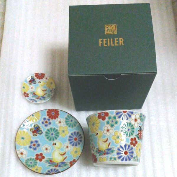 FEILER フェイラー ハイジ 九谷焼 梅菊 ペールブルー
