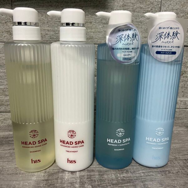 h&s 深ヘッドスパ アドバンスド エイジングケア シャンプー トリートメントポンプ 435g×2個、リフレッシュSP&TR×2個
