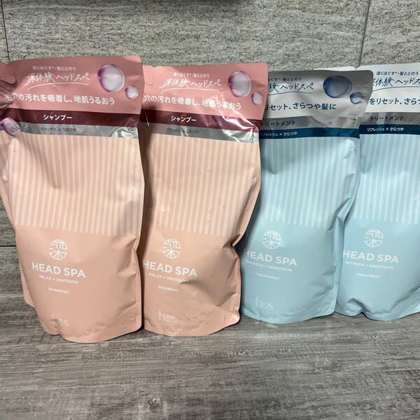 h&s 深体験ヘッドスパ リラックス×うるつや シャンプー 詰め替え×2個、リフレッシュトリートメント×2個
