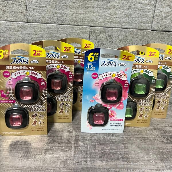 P&G ファブリーズ クルマ イージークリップ 消臭成分最高レベル フレッシュブーケ 2.5ml 2個入×他6個セット