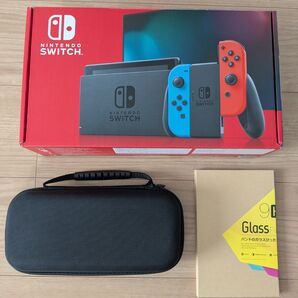 【完品/ケース/SDカード/ガラスフィルム付属】Nintendo Switch