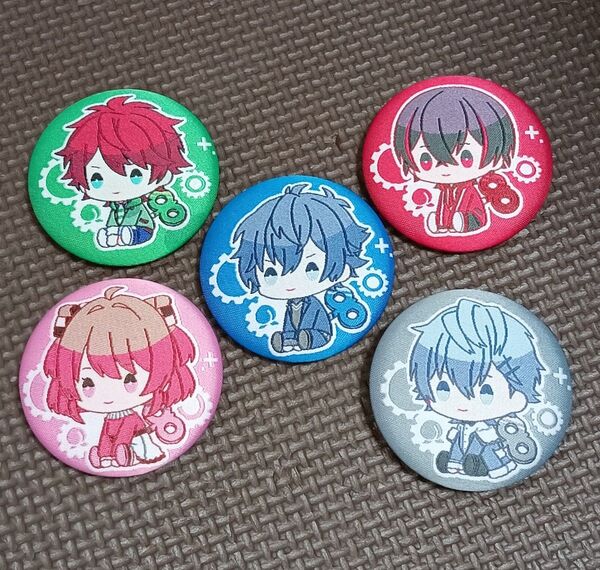 カラフルピーチ 刺繍缶バッジ 5個セット