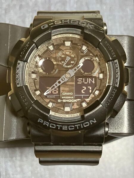 美品 CASIO カシオ G-SHOCK Gショック GA-100CF-1AJF メンズ 腕時計 デジ アナ カモフラ仕様