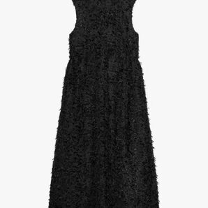 新品タグ付き ZARA ザラ フリンジ付きミディ丈ワンピース