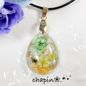 ( b176 ) ボタニカル レジン ネックレス ハンドメイド