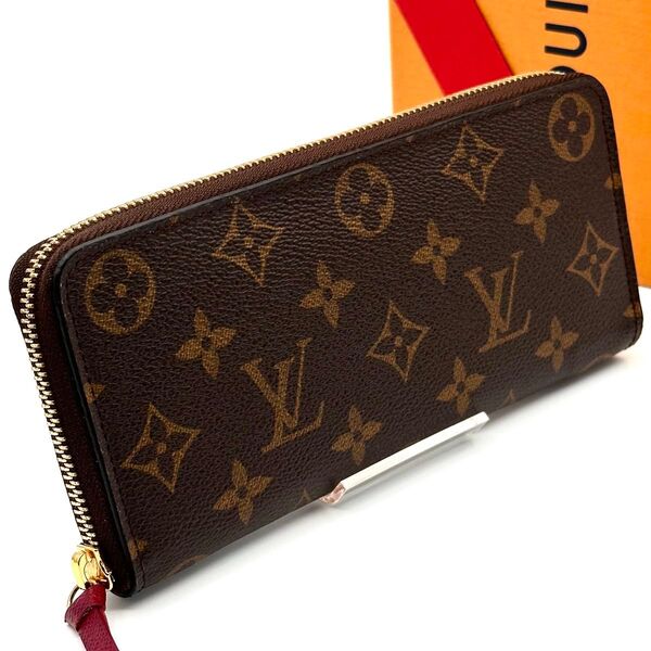 【極美品】ルイヴィトン モノグラム ポルトフォイユ クレマンス フューシャ LOUIS VUITTON 長財布 レディース 正規品