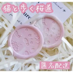 シーリングスタンプヘッド 猫と歩く桜道