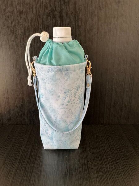 保温保冷ペットボトルカバー ハンドメイド リバティ アンブリア アクアブルー
