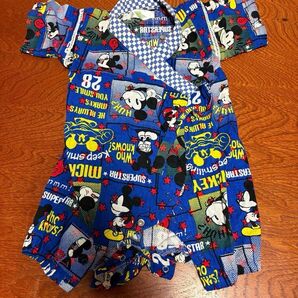 ミッキーマウス 甚平 男の子 子供 じんべい キッズ 70cm