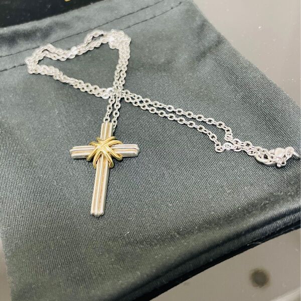 TIFFANY&Co. ティファニー シグネチャー クロス ネックレス シルバー925 ゴールド750 十字架