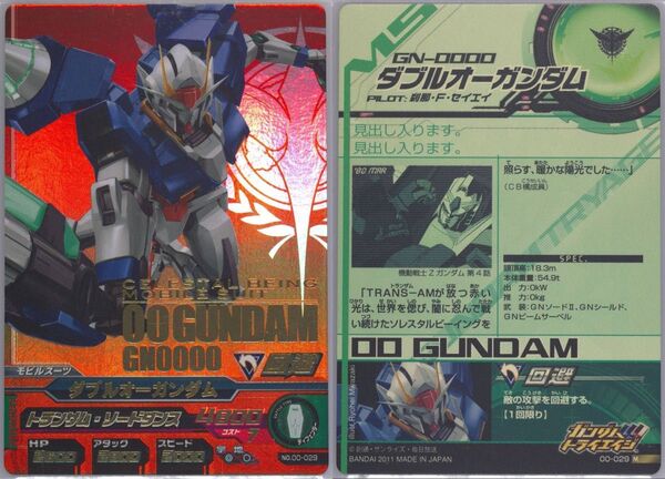 ガンダムトライエイジ テストカード ダブルオーガンダム