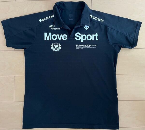 黒 デサント Move Sport 半袖ポロシャツ