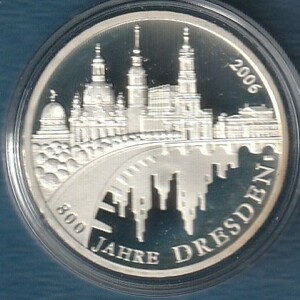 ドイツ　10ユーロ記念銀貨プルーフ　ドレスデン市創立800年　2006年