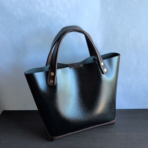 ハンドメイド(373) トートバッグS レザー ハンドバッグ 総手縫い ポケット無し