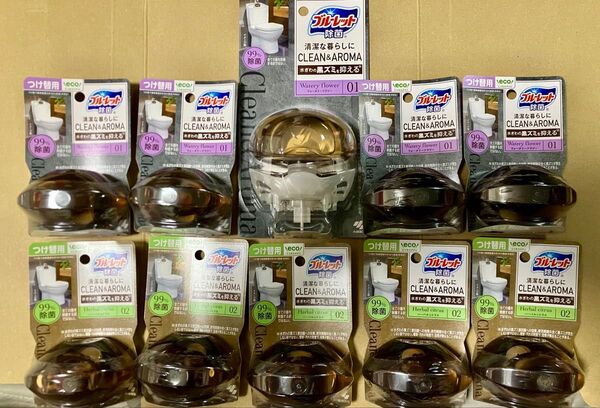 液体ブルーレットおくだけ 除菌 クリーン&アロマ 2種10個 下容器+つけ替用 ウォータリーフラワー+ハーバルシトラス
