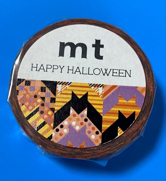 233. カモ井加工紙 mt マスキングテープ ハロウィン HALLOWEEN 幅15mm バットチェック 【MTHALL16】