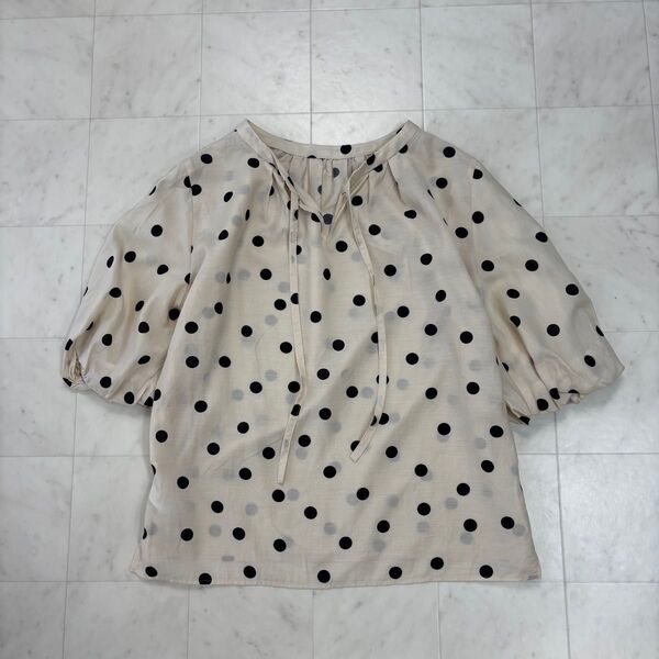 Ballsey★美品★ドットプリント パフスリーブブラウス