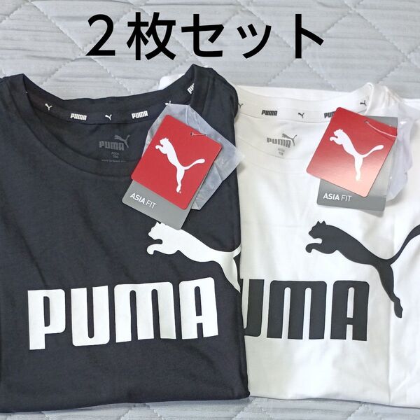 PUMA プーマ Tシャツ ホワイト ブラック 150