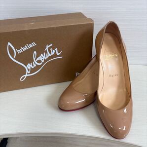 Christian Louboutin クリスチャンルブタン パンプス ヒール ベージュ エナメル 本革 イタリア製 37