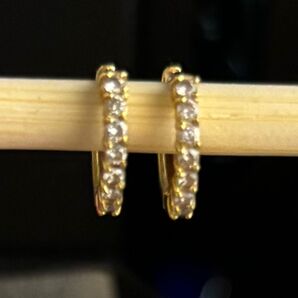 K18 フープピアス ダイヤモンド 0.2ct