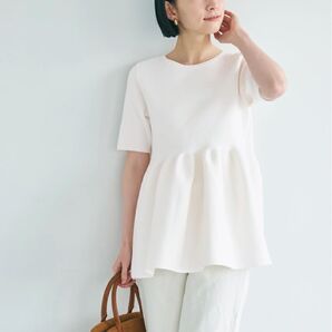 coca スポンディッシュペプラムニット ホワイト Lサイズ