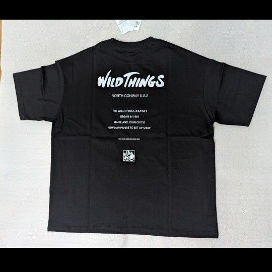 新品 ワイルドシングス ビッグシルエット ロゴバックプリント Tシャツ L 黒ブラック 半袖
