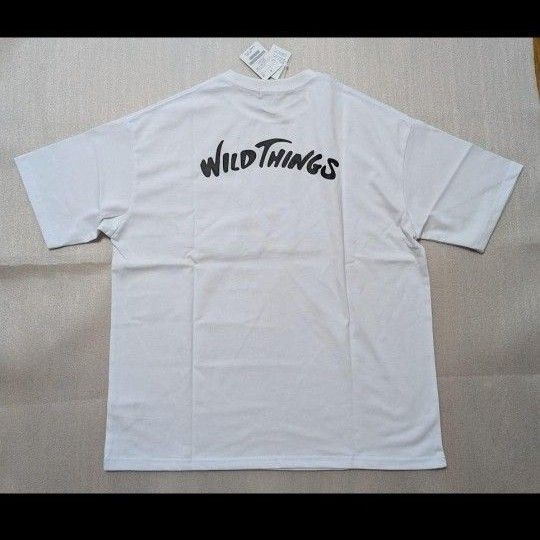 新品 ワイルドシングス バックプリント アーチロゴ ポケット付 Tシャツ M 白 WILD THINGS ホワイト