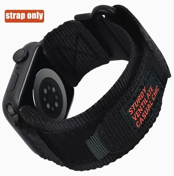 SVCC アウトドアスポーツバンド アップルウォッチ用 軽量 通気性 タクティカルワイドナイロンループ apple watch
