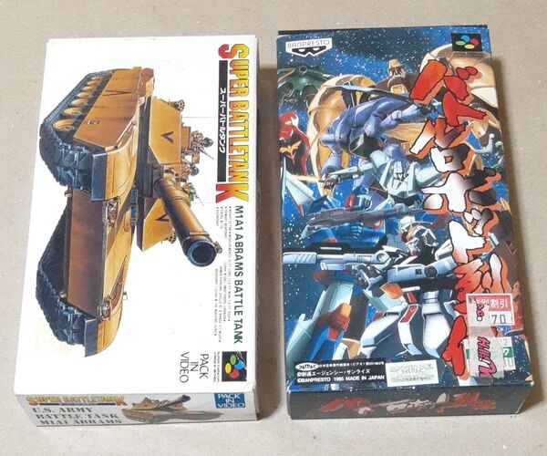 SFC スーパーファミコンソフト スーパーバトルタンク バトルロボット列伝 箱付き2本セット