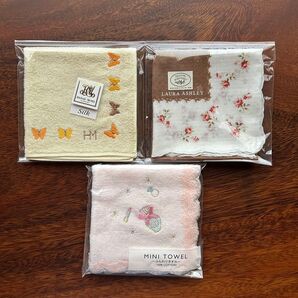 3個セット H.M ローラアシュレイ など ハンカチ ミニタオル 未使用