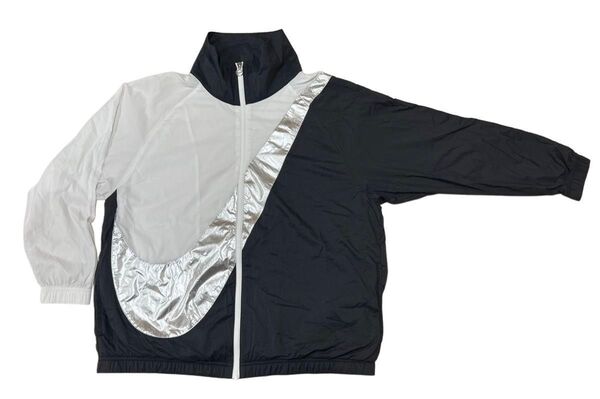 NIKE ナイキ スウォッシュ ジャケット シルバー×ブラック×ホワイト M size ウインドブレーカー