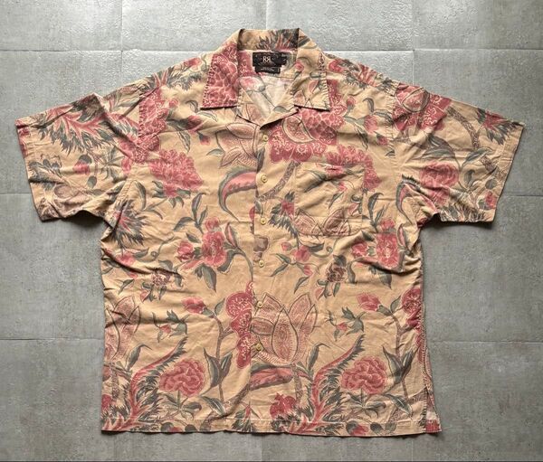 レア 90s 三ツ星タグ RRL ダブルアールエル ラルフローレン オープンカラー アロハシャツ ハワイアン