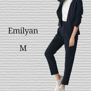 《Emilyan》手洗いできるハイストレッチジョーゼット ネイビー M スラックス パンツ