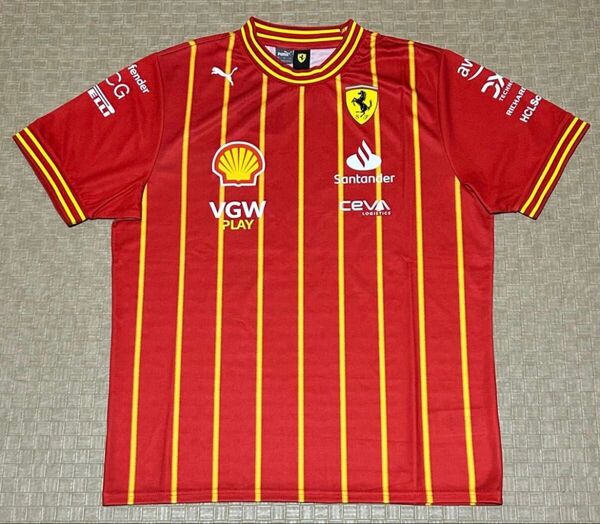 新品未使用・Lサイズ・PUMA×FERRARI・プーマ×フェラーリ チーム サッカー ジャージシャツ 半袖 Tシャツ