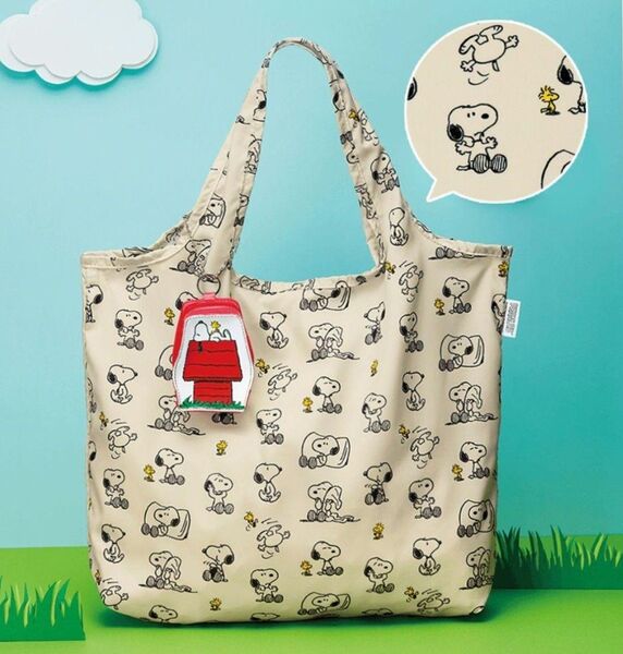 DHC スヌーピー エコバッグ ナチュラル SNOOPY PEANUTS トートバッグ