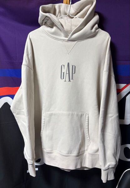 GAP ギャップ リフレクターパーカー ロゴ ESTABLISHED 1969 プルオーバーパーカー スウェット L