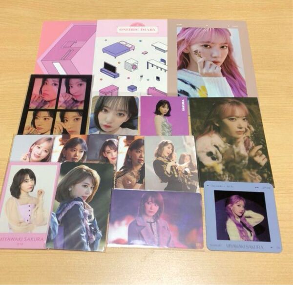 宮脇咲良 IZ*ONE トレカ ステッカー ポストカード AR フィルム 16点 まとめ売り