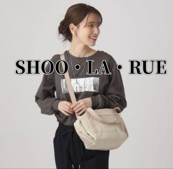 新品タグ付!シューラルー 巾着ショルダーバッグ ハンドバッグ 2way ベージュ