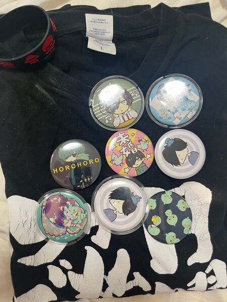 ホロホロ鳥さん 歌い手缶バッジ8個セット+始マンディーTシャツ