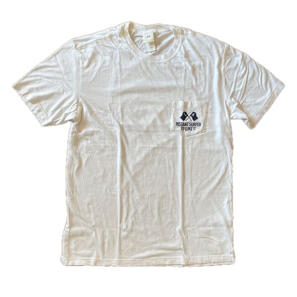 H&M エイチアンドエム ポケット Tシャツ サーフィン サーファー ホワイト 白 L コットン100% クルーネック US古着