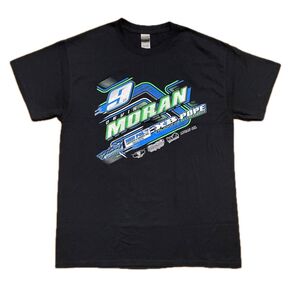 GILDAN ギルダン プリント Tシャツ ブラック 黒 M レーシング デビン・モラン 50/50 クルーネック US古着