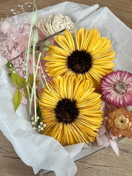 【訳あり】花材セット ひまわり プリザーブドフラワー
