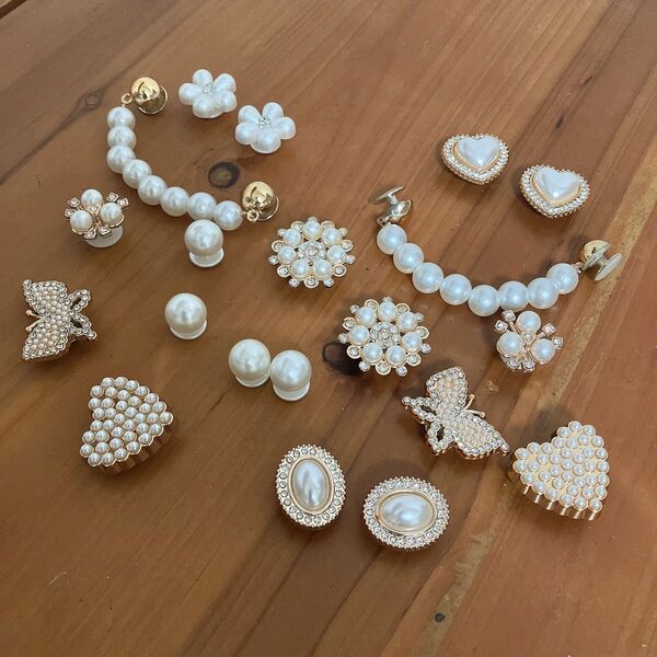 クロックス ジビッツ サンダルチャーム パール お花 蝶 シューズアクセサリー デコ ラインストーン