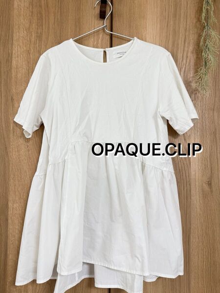 OPAQUE.CLIP オペークドットクリップ ペプラムドッキングカットソー ホワイト 38 Mサイズ