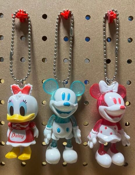 Disney ミッキー ミニー デイジー ドナルド クリア キーホルダー チャーム マスコット フィギュア 手 足ゆらゆら